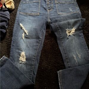 Judy Blue Ripped Skinny fit  Jeans - Medium Blue Size 5